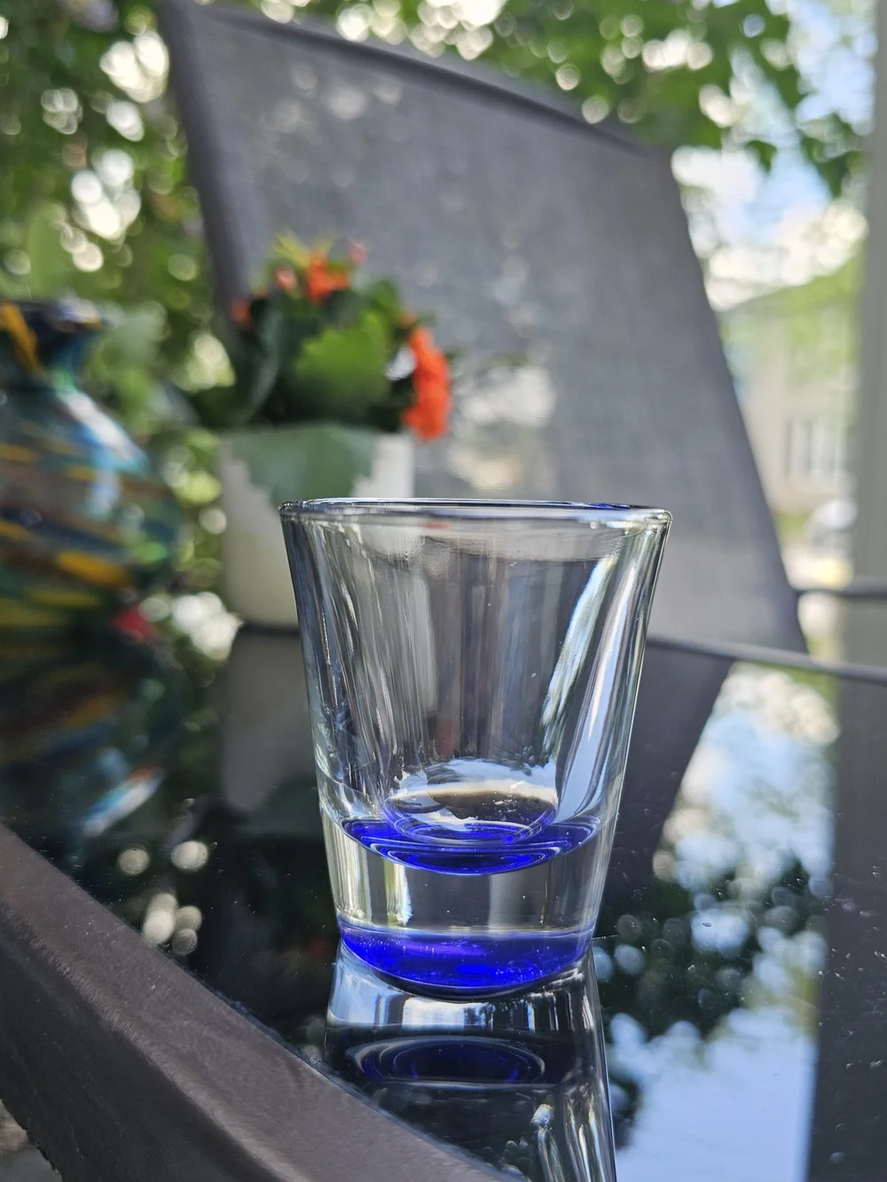 Vintage Heavy Base Shot Glasses Multi Color Set of 5 Retro